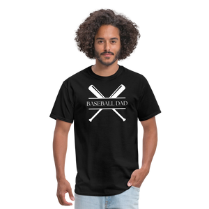 Baseball Dad Customizable Unisex T-Shirt - Black - black