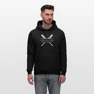 Baseball Dad Customizable Hoodie- Black - black