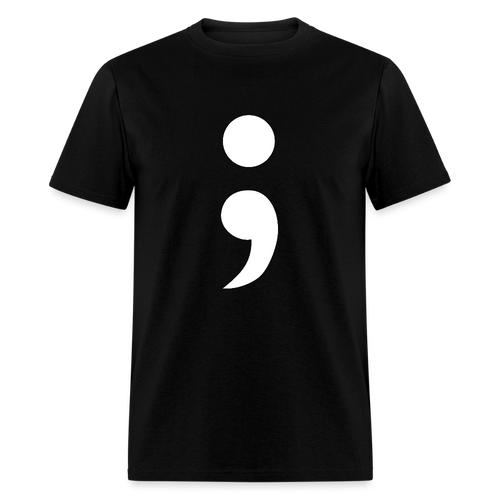 Semicolon Unisex T-Shirt - Black - black