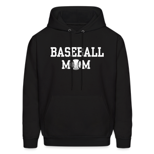 Baseball Mom Customizable Hoodie - Black - black