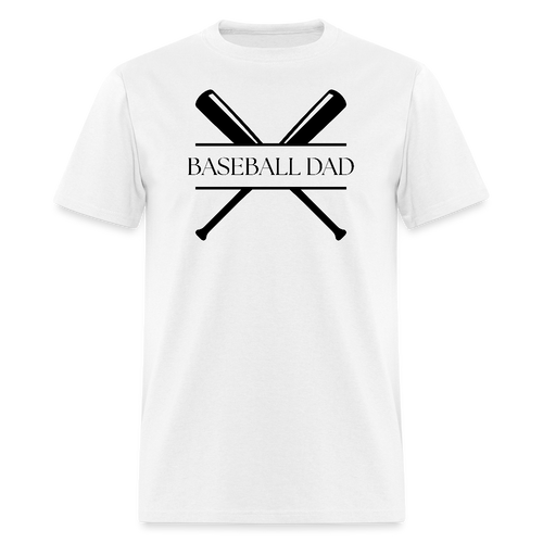 Baseball Dad Customizable Unisex T-Shirt - White - white