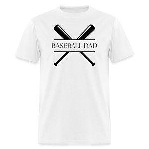 Baseball Dad Customizable Unisex T-Shirt - White - white