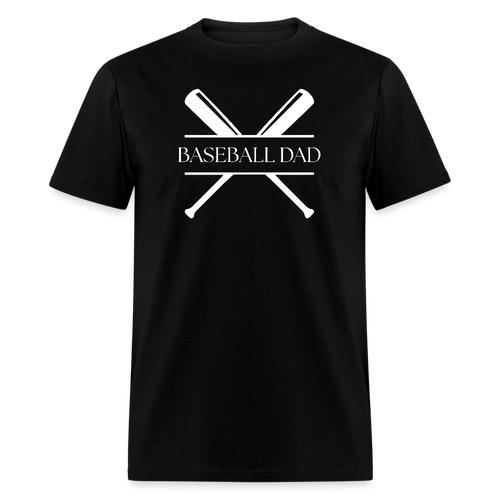 Baseball Dad Customizable Unisex T-Shirt - Black - black