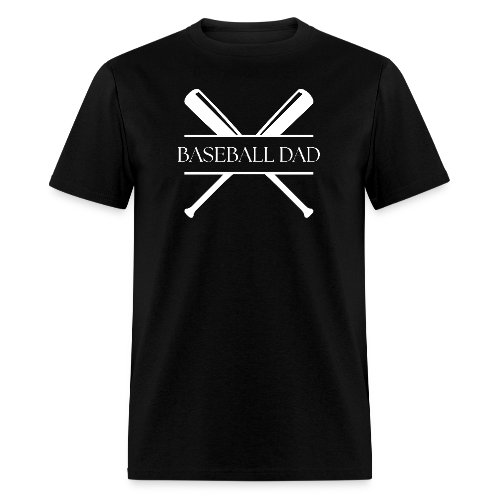 Baseball Dad Customizable Unisex T-Shirt - Black - black