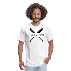 Baseball Dad Customizable Unisex T-Shirt - White - white