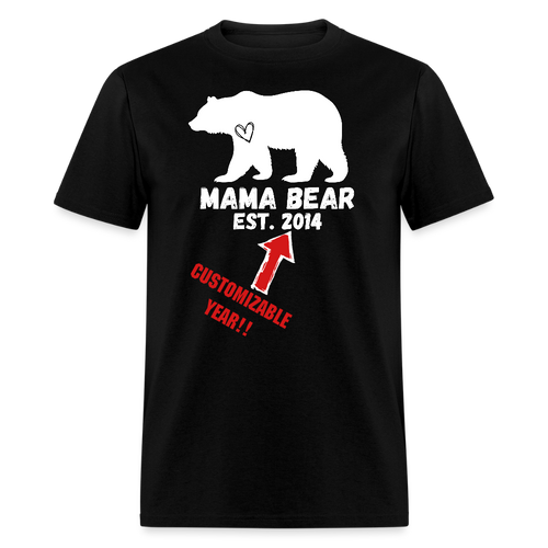Mama Bear Customizable Unisex T-Shirt Black