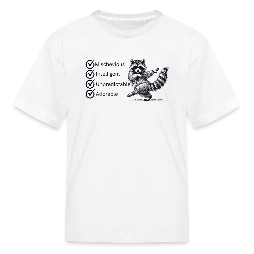 Raccoon KIDS T-Shirt - White - white