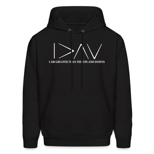 I am Greater Than Hoodie Black - black