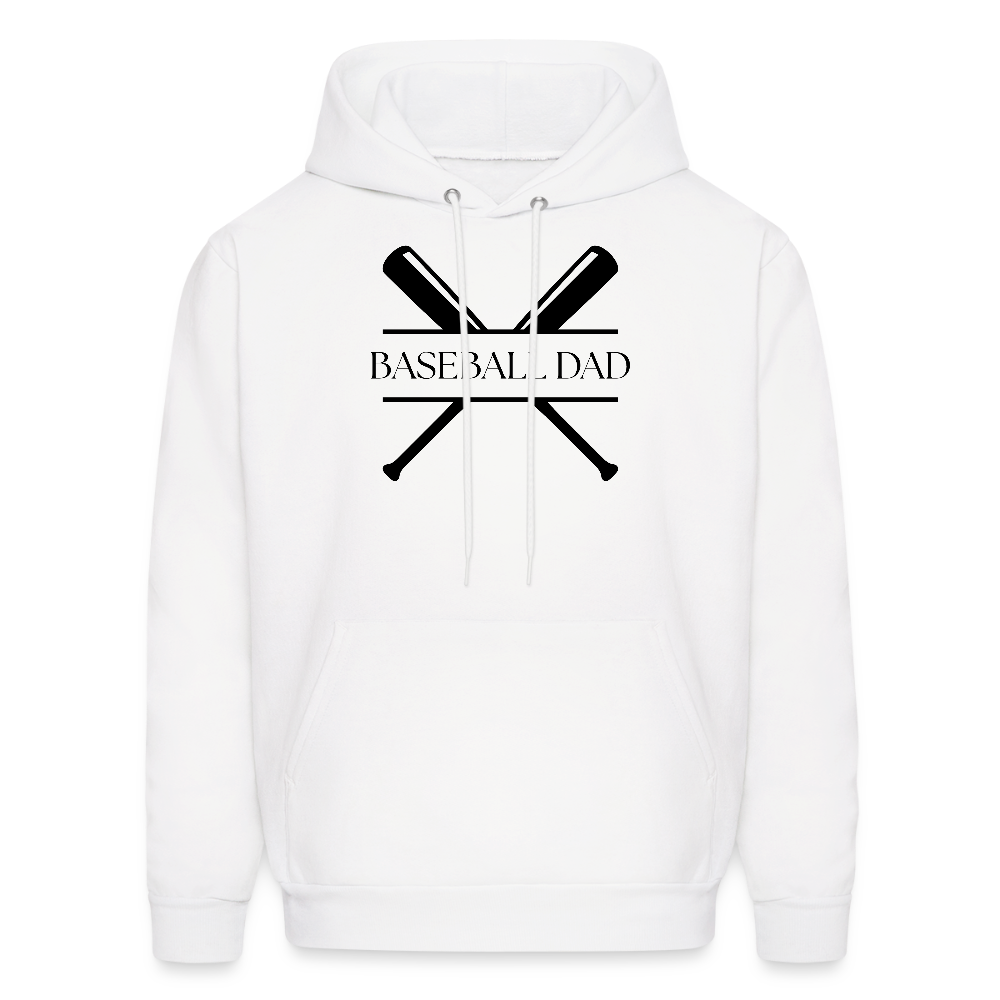 Baseball Dad Customizable Hoodie - White - white