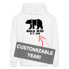 Load image into Gallery viewer, Mama Bear Customizable Hoodie - White