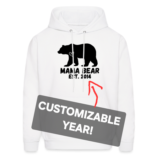 Mama Bear Customizable Hoodie - White