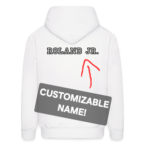 Baseball Dad Customizable Hoodie - White