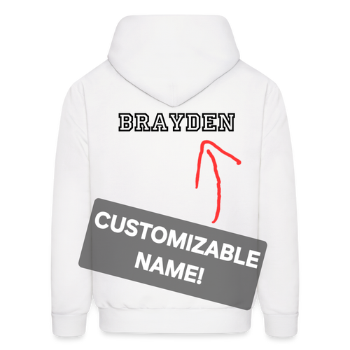 Baseball Mom Customizable Hoodie - White