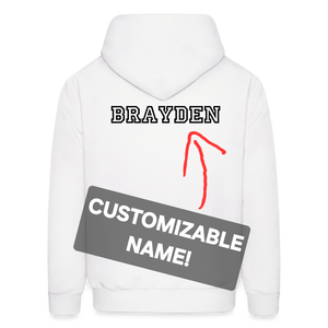 Baseball Mom Customizable Hoodie - White