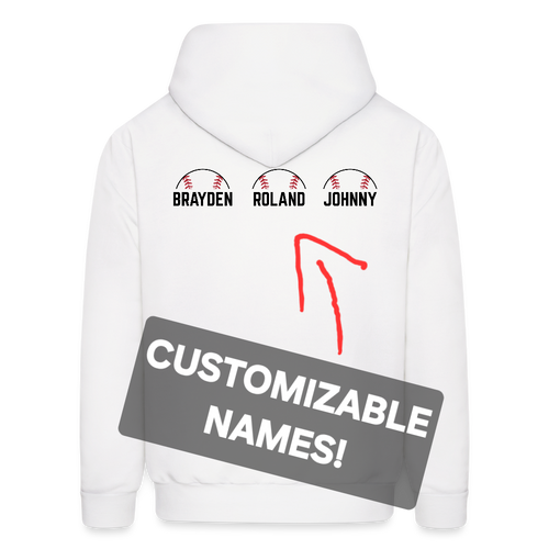 Baseball Mom 2 Customizable Hoodie White