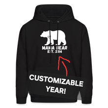 Load image into Gallery viewer, Mama Bear Customizable Hoodie Black