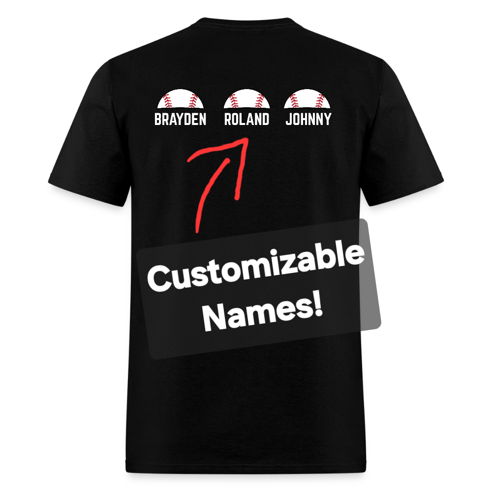 Baseball Mom 2 Customizable Unisex T-Shirt Black