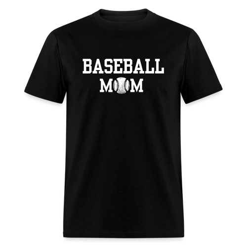 Baseball Mom Customizable Unisex T-Shirt - Black - black