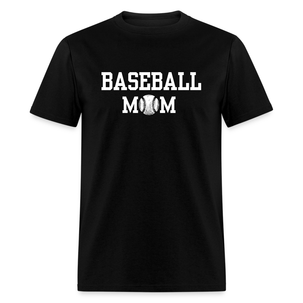 Baseball Mom Customizable Unisex T-Shirt - Black - black