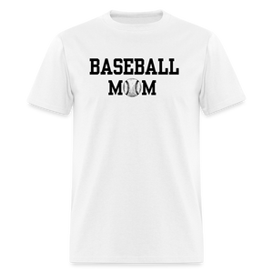 Baseball Mom Customizable Unisex T-Shirt - White - white